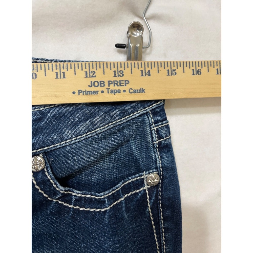 Miss Me JP5521B Bootcut Jeans Dark Wash Embellished Pockets Womens 28 Low Rise - Picture 4 of 8